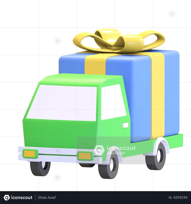 Gift box delivery  3D Illustration