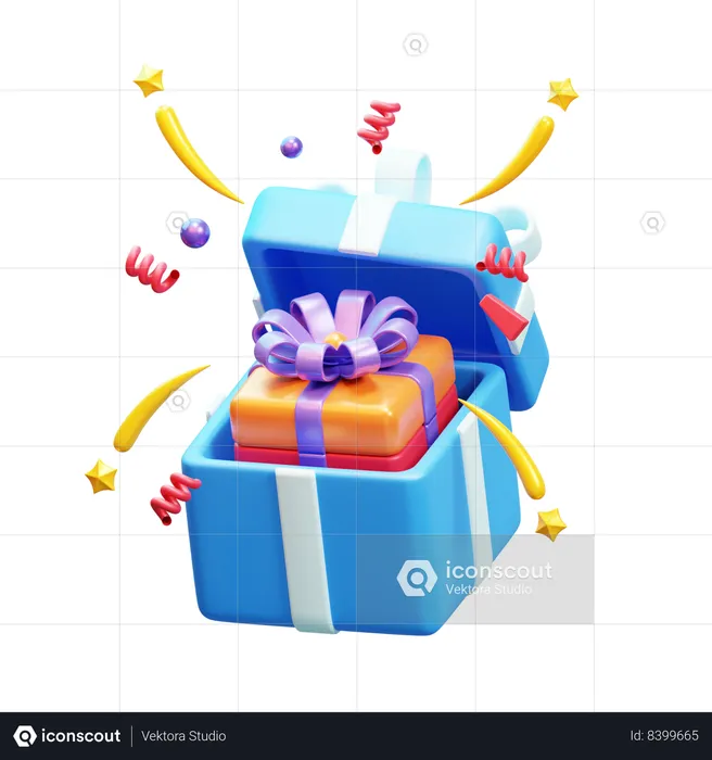 Gift box surprise  3D Icon