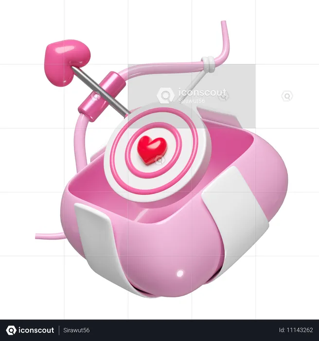 Gift box with bow, arrows  3D Icon