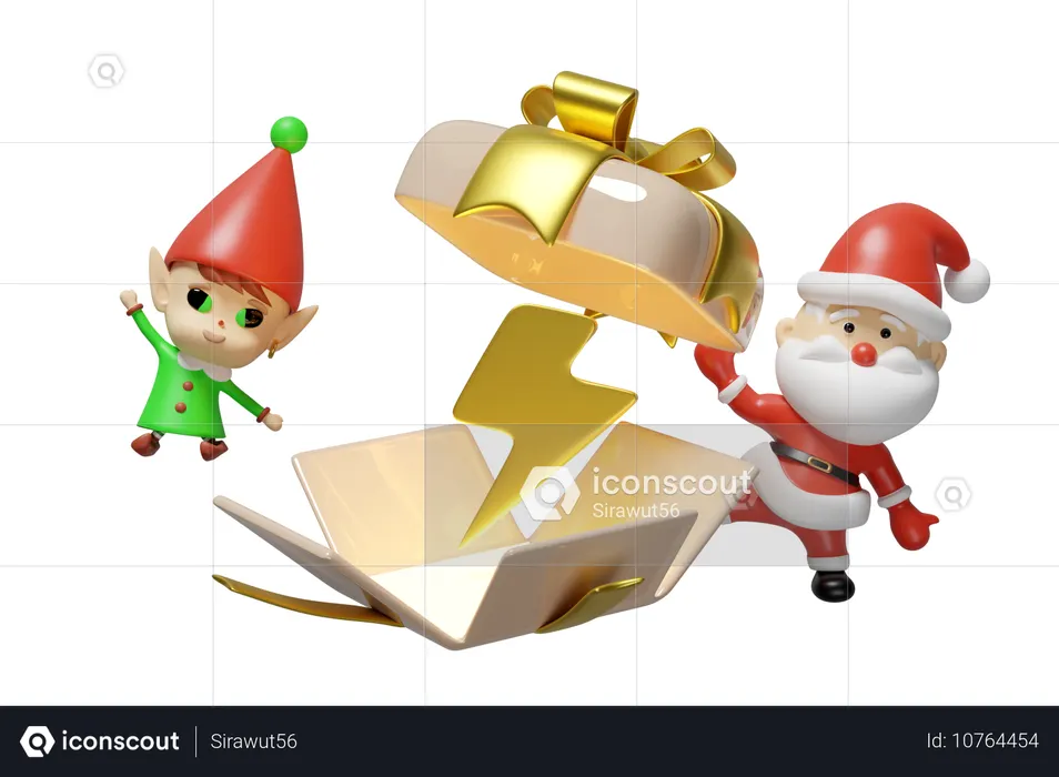 Gift box with thunderbolt  3D Illustration