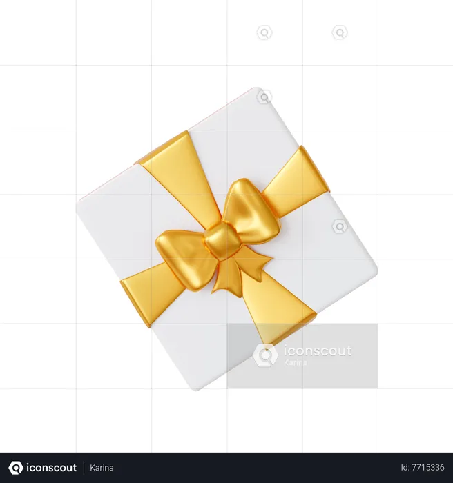 Gift Box With Top View  3D Icon
