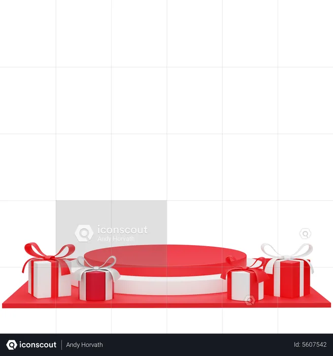 Gift Christmas Podium  3D Icon