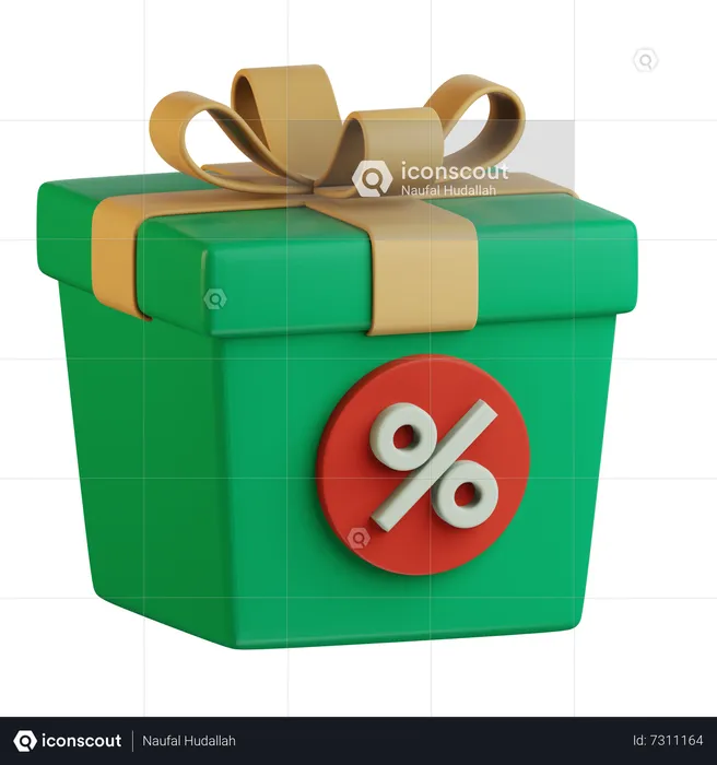 Gift Discount  3D Icon