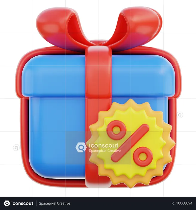 Gift Discount  3D Icon