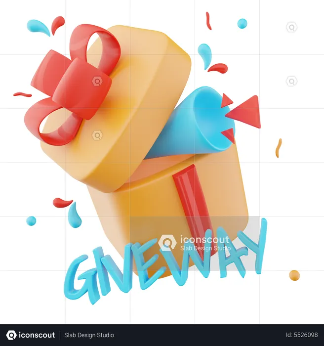 Premium Vector  Giveaway of the day internet announce web post wrapped  gift box surprise realistic 3d icon vector
