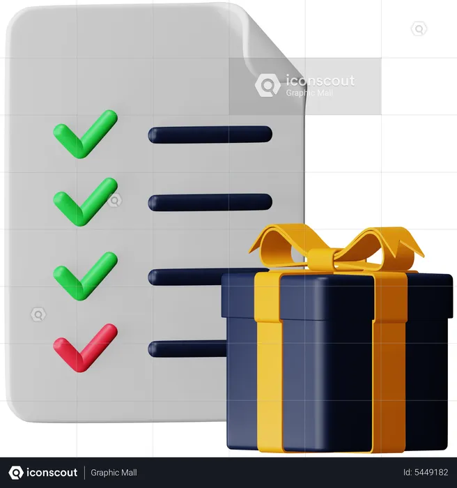 Gift List  3D Icon