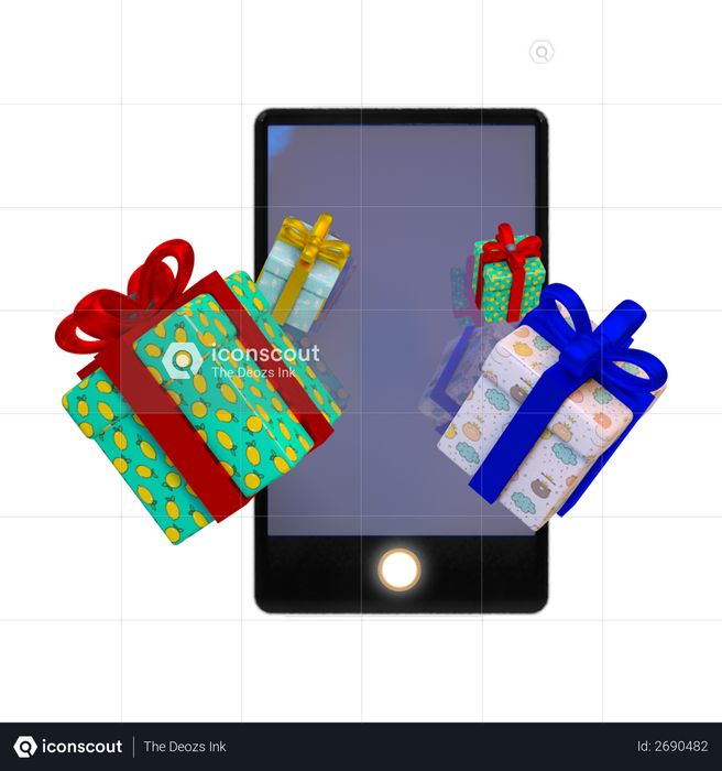 Gift shopping 3D Illustration