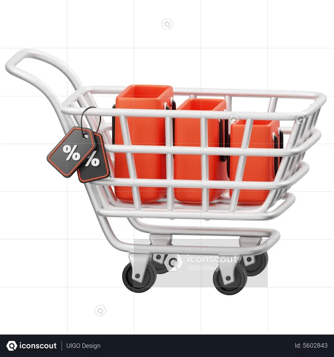 Gift Shopping Trolley  3D Icon