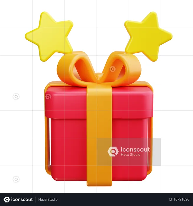 Gift with Star Symbol  3D Icon