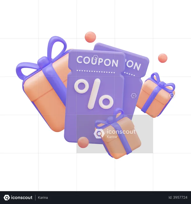 Gifts and coupons  3D Illustration