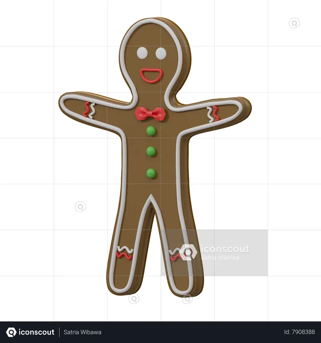 Gingerbread Man  3D Icon