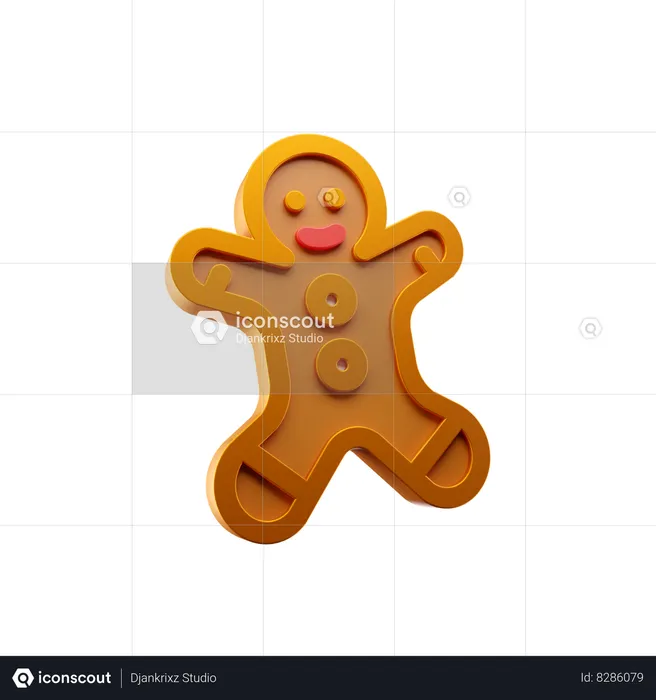 Gingerbread Man  3D Icon