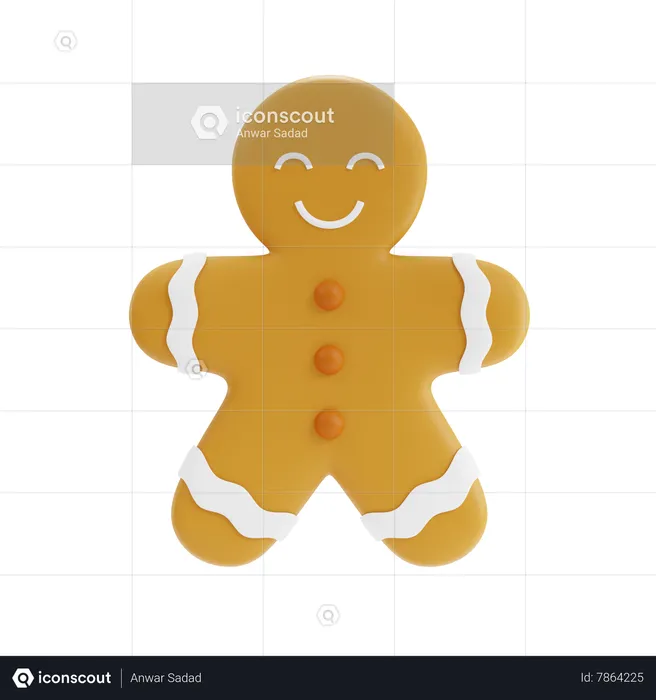 Gingerbread Man  3D Icon