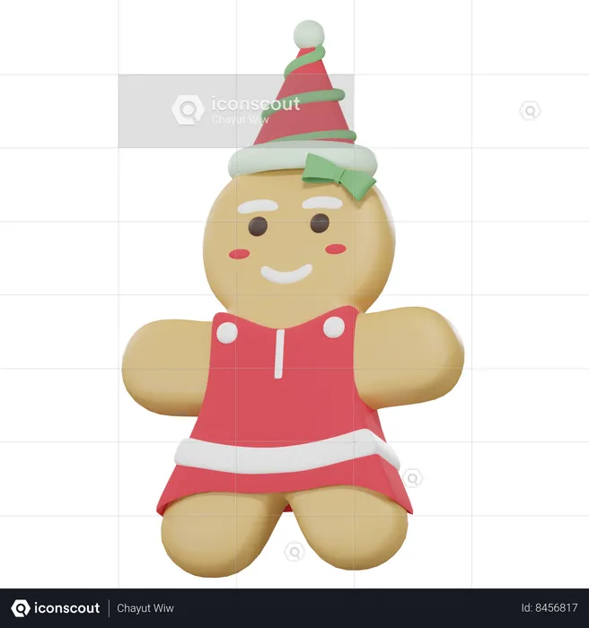 Gingerbread Man  3D Icon