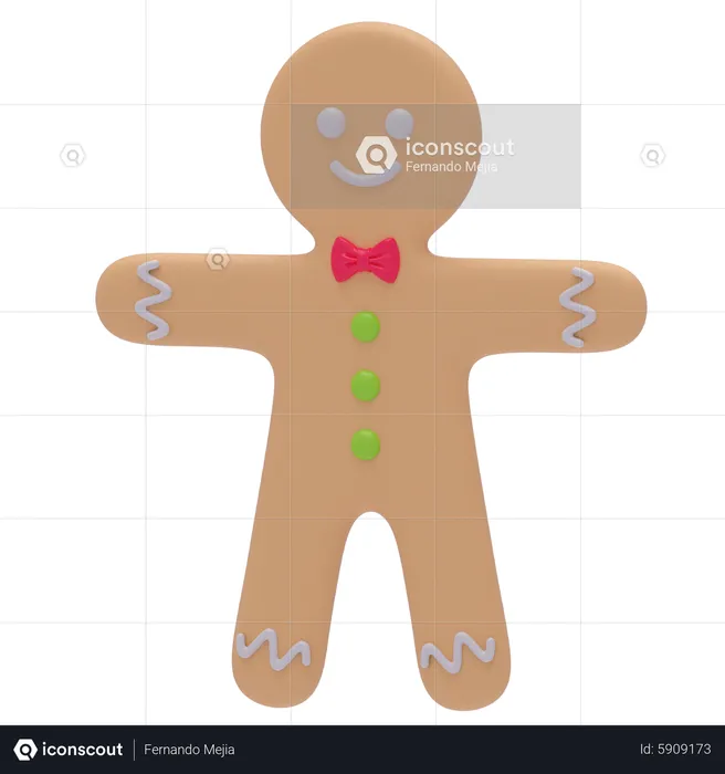 Gingerbread Man  3D Icon