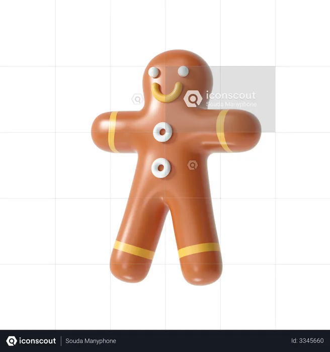 Gingerbread Man  3D Illustration