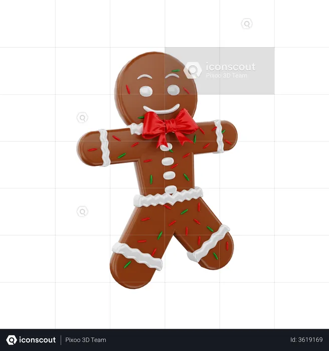 Gingerbread man  3D Illustration