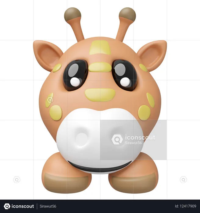 Giraffe Head  3D Icon