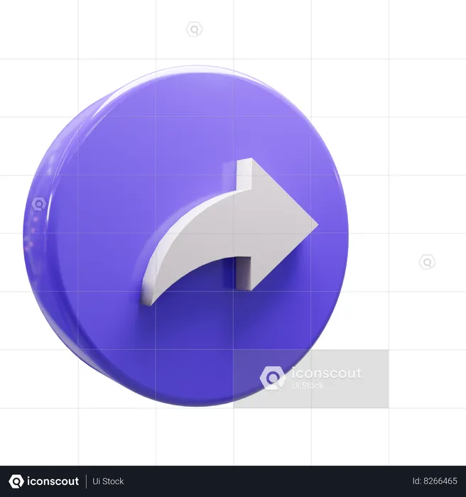 Girar la flecha hacia la derecha  3D Icon