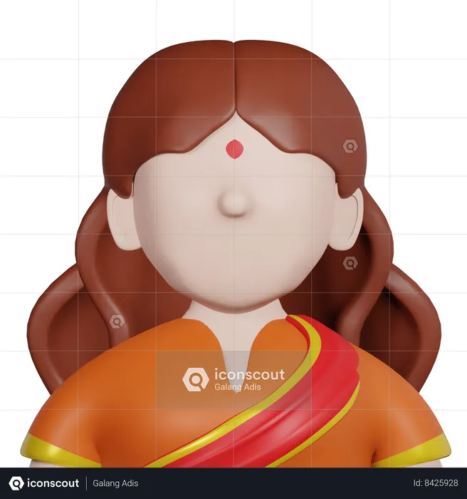 Girl Diwali  3D Icon