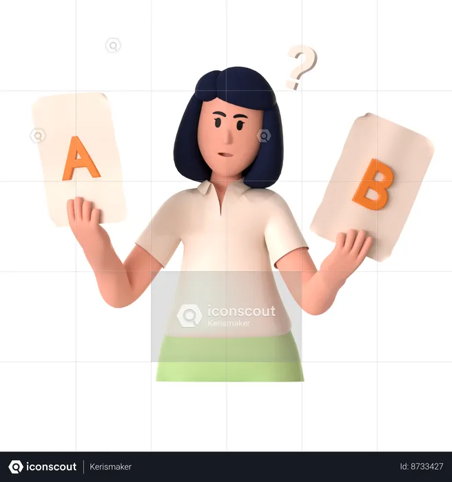 Girl Doing Ab Test  3D Illustration