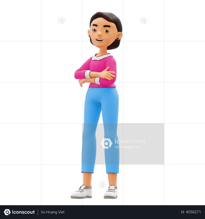 Girl giving pose  3D Illustration