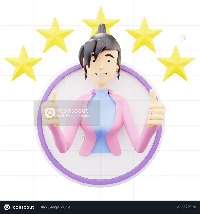 Girl Giving Rating  3D Icon