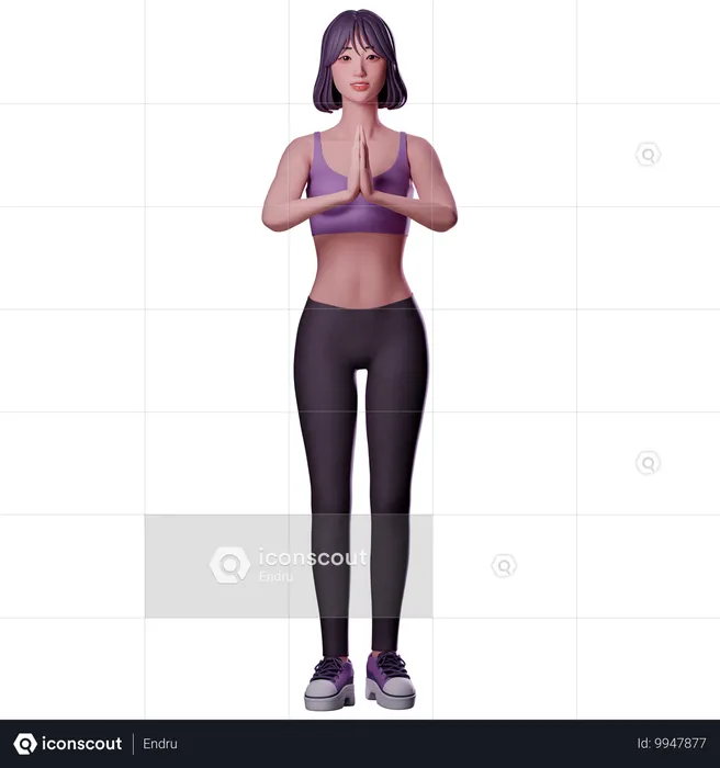 Girl Greeting Someone  3D Illustration