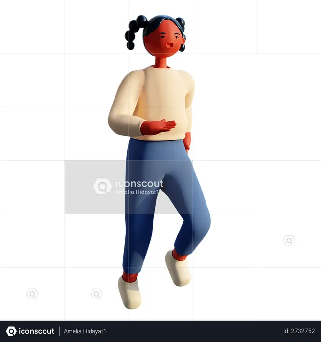 Girl jogging  3D Illustration