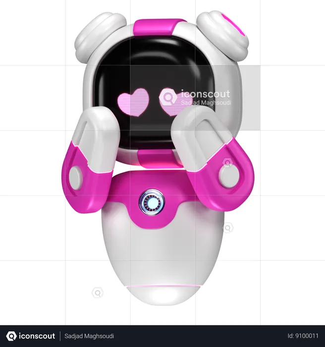 Girl Robot  3D Illustration