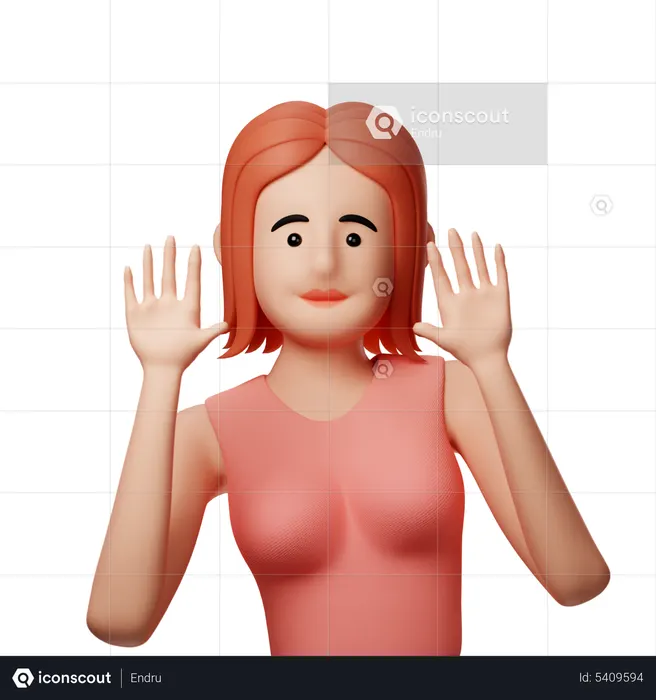 Woman indicating something 3D Illustration download in PNG, OBJ or