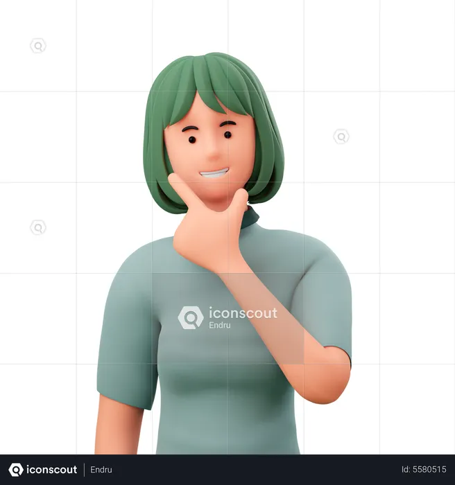 Girl Showing Cool Gesture  3D Illustration