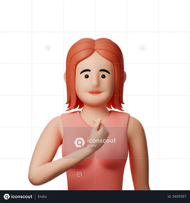 Girl showing Korean heart gesture  3D Illustration