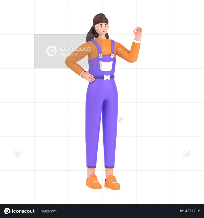 Girl showing nice gesture pose  3D Illustration