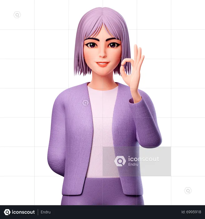 Woman indicating something 3D Illustration download in PNG, OBJ or