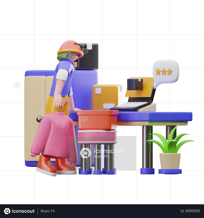Girl showing Product review  3D Illustration
