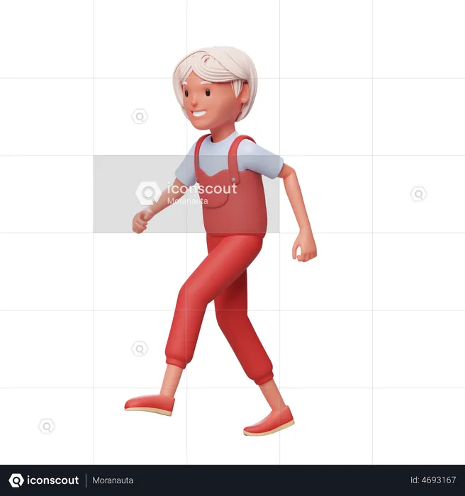 Girl Walking  3D Illustration