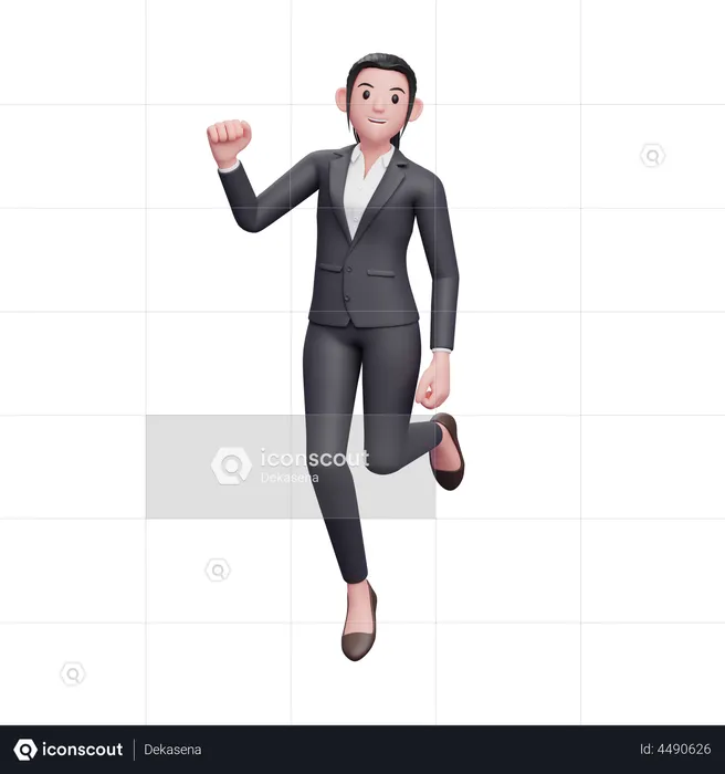 Happy Female Employee  3D Illustration