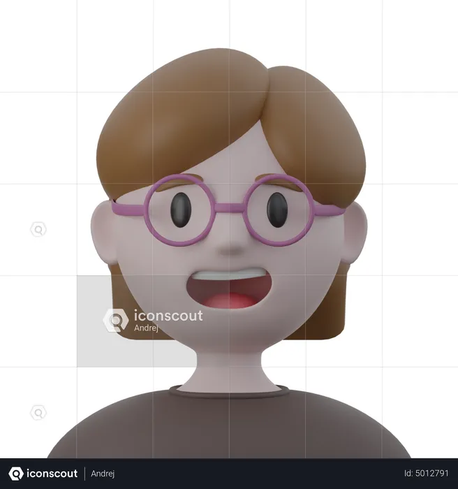 Girl With Specks  3D Icon