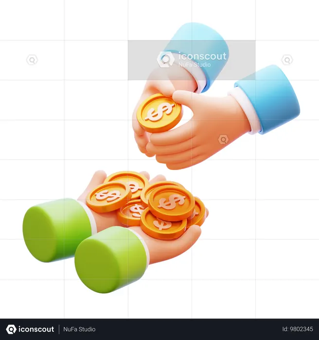 Give Coins  3D Icon