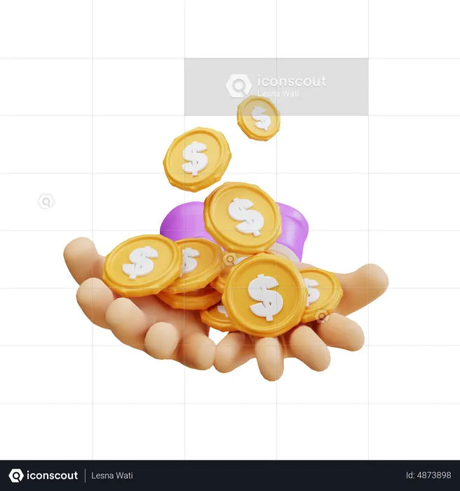 Give Dollar Coin  3D Icon