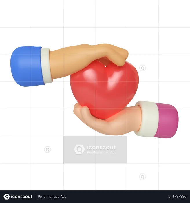 Give Heart Hand Gesture  3D Illustration