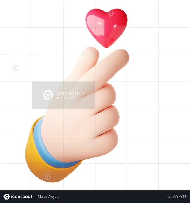 Give Love Hand Gesture  3D Icon