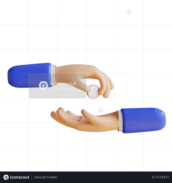 Give Money Hand Gesture  3D Illustration