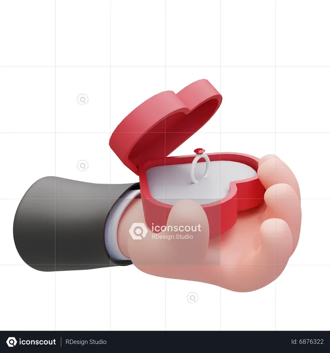 Give Valentine Ring  3D Icon