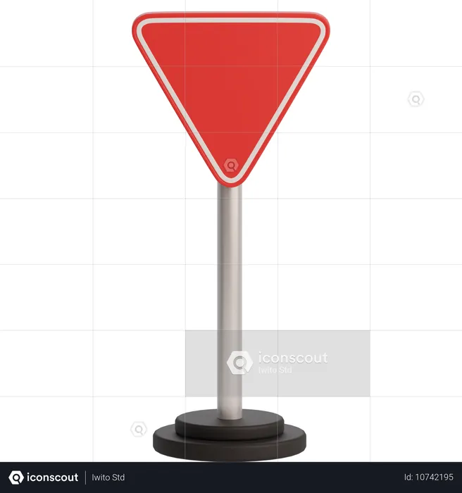 Give Way Sign  3D Icon