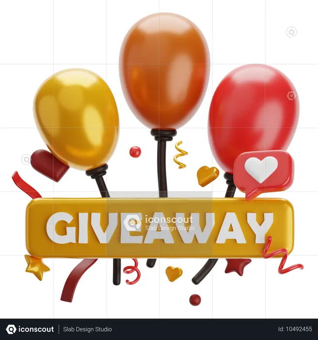 Giveaway Ballons  3D Icon