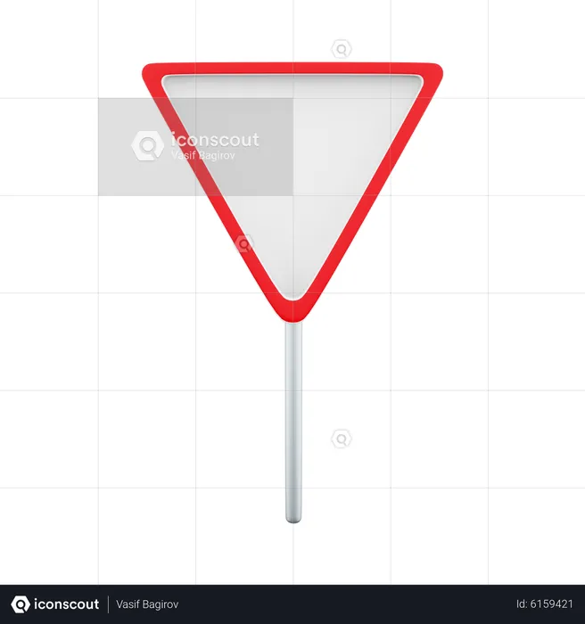 Gives Way Sign  3D Icon