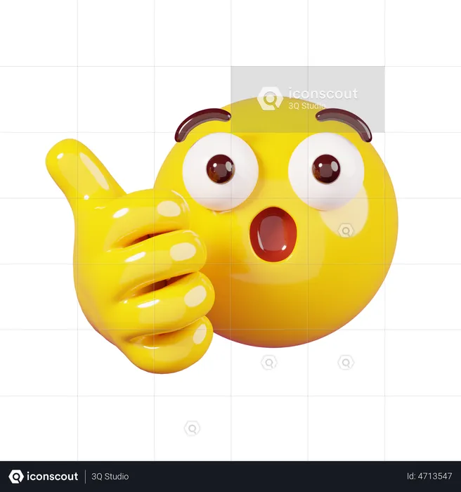 Giving Like Emoji Emoji 3D Illustration