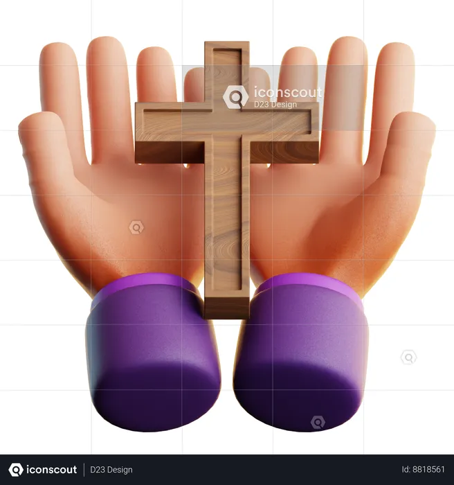 Giving Wood Cross  3D Icon